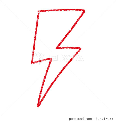 Red Hand-drawn doodle elements lightning, thunderbolt sketchy crayon scribble style with rock vibe. Flat vector illustration isolated on white background. Red Hand-drawn doodle elements lightning, thunderbolt sketchy crayon scribble style with rock vibe. Flat vector illustration isolated on white background. 124716033