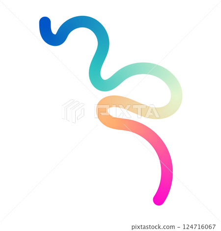 Abstract wavy gradient lines with fluid ribbon shapes, colorful 3D pattern, geometric and organic design elements. Flat vector illustration isolated on white background. 124716067