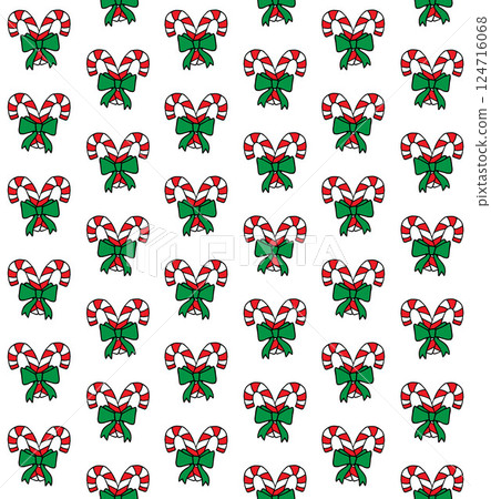 Vector seamless pattern of Christmas candies 124716068