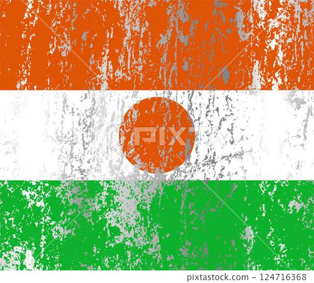 Niger flag with grunge effect. Niger flag with grunge effect. 124716368