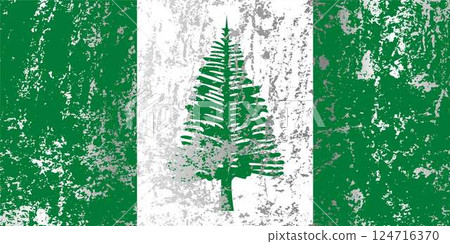 Norfolk Island flag with grunge effect. Norfolk Island flag with grunge effect. 124716370
