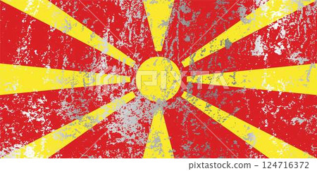 North Macedonia flag with grunge effect. North Macedonia flag with grunge effect. 124716372