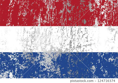 Netherlands flag with grunge effect. Netherlands flag with grunge effect. 124716374