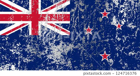 New Zealand flag with grunge effect. 124716376