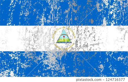 Nicaragua flag with grunge effect. 124716377
