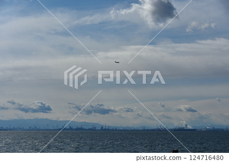 Tokyo Bay and industrial area on a sunny day Tokyo Bay and industrial area on a sunny day 124716480