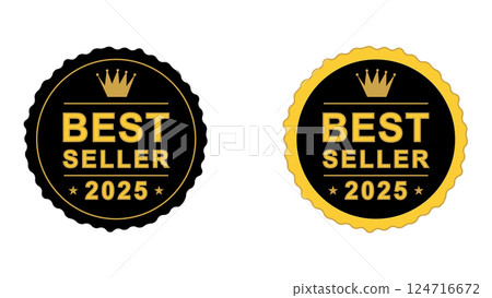 Best Seller Badges for 2025 Showcasing Distinct Designs and Colors for Product Recognition	 124716672