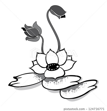 Retro design original floral vintage Oriental ornament decorative set isolated vector 124716771