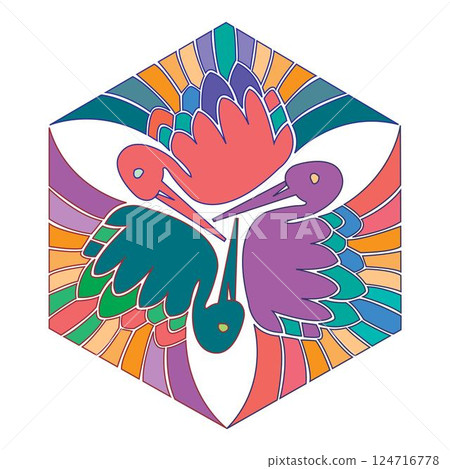 old world Vintage ornament bird Oriental ornament isolated vector 124716778