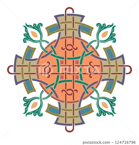 old world Vintage Russian ornament decorative isolated vector 124716796