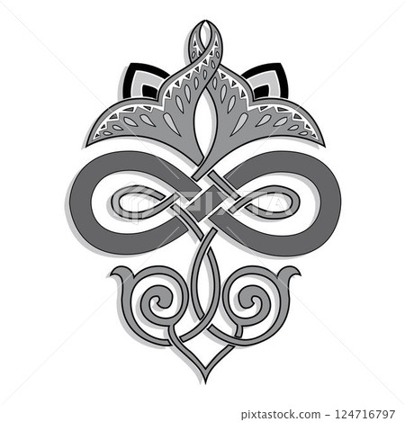 old world Vintage Russian ornament decorative isolated vector 124716797