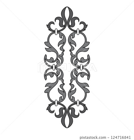 Vintage floral classic calligraphic retro vignette scroll frames ornamental design elements black set isolated vector 124716841