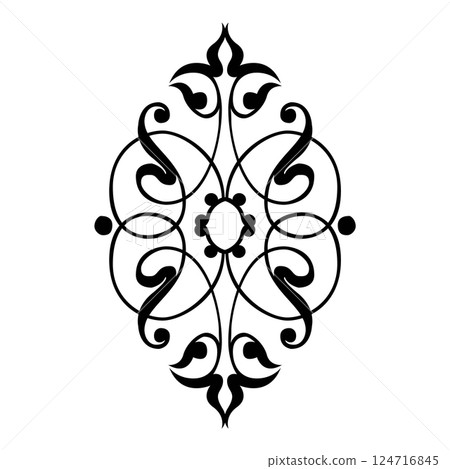 Vintage floral classic calligraphic retro vignette scroll frames ornamental design elements black set isolated vector Vintage floral classic calligraphic retro vignette scroll frames ornamental design elements black set isolated vector 124716845
