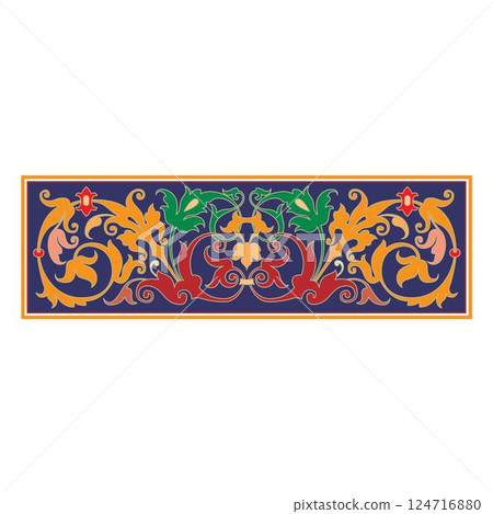 Retro chapter dividers swirl floral ornament bookmarks sketch set Retro chapter dividers swirl floral ornament bookmarks sketch set 124716880