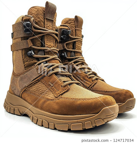 Rugged tactical combat boots with modern design for outdoor adventure and durability Rugged tactical combat boots with modern design for outdoor adventure and durability 124717034