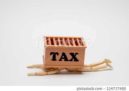 Drawing doll crushed by taxes Drawing doll crushed by taxes 124717480