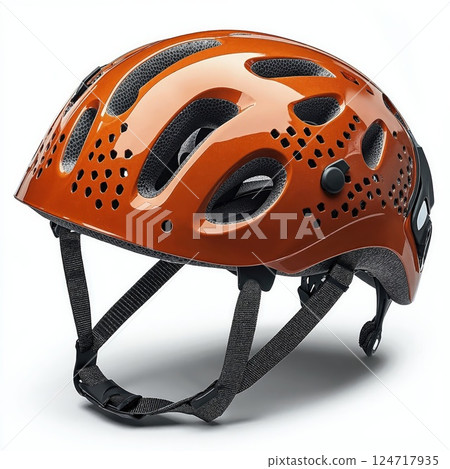 Modern urban cycling helmet with ventilation and safety features for outdoor adventures 124717935