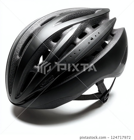 Sleek black bicycle helmet for safe urban cycling adventures and outdoor exploration 124717972