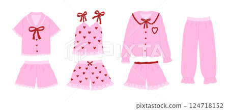 Set of cozy cute woman homewear 124718152