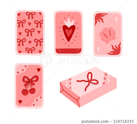 Set of mystical tarot cards  124718155