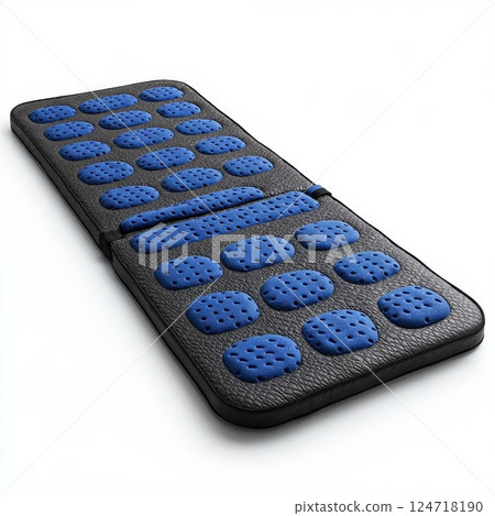 Luxury black and blue acupressure mat for enhanced muscle relaxation and pain relief therapy 124718190