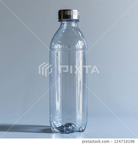 Modern minimalist transparent water bottle design for eco-friendly branding and packaging solutions 124718196
