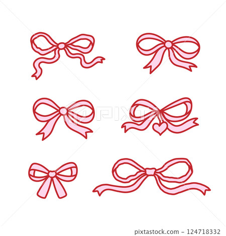 Set of elegant bow knots, gift bows 124718332