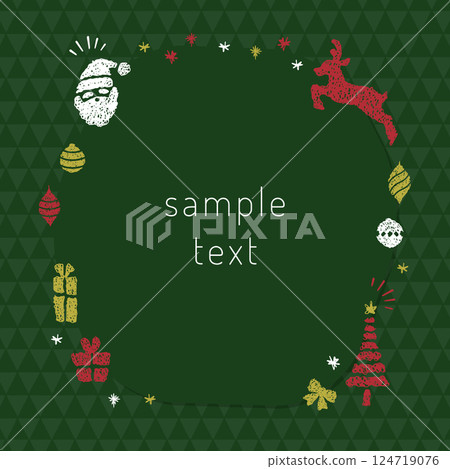 Hand-drawn Christmas motif frame Hand-drawn Christmas motif frame 124719076