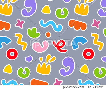 Pattern of bright abstract figures. Vector illustration Pattern of bright abstract figures. Vector illustration 124719294