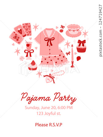 Pajama party invitation template 124719427