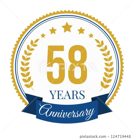 Logo 58 Years Anniversary Celebration Design Template. Logo 58 Years Anniversary Celebration Design Template. 124719448