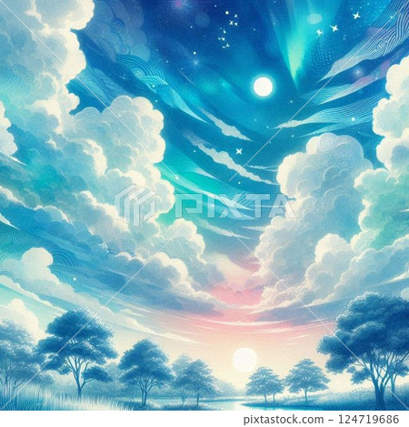 藍天天空背景 124719686