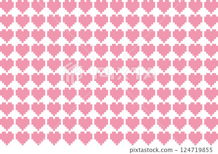 帶有一排心形圓點插圖的可愛背景：數位風格的愛心 124719855