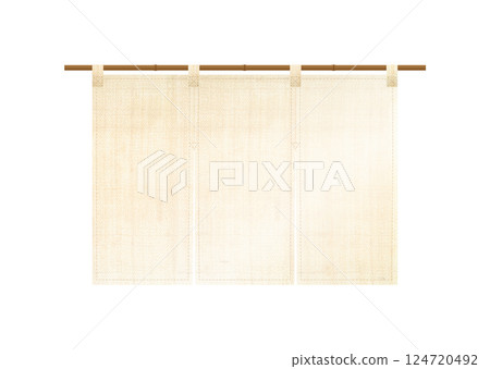 Unbleached linen curtain 124720492
