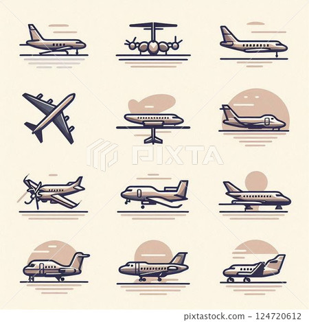 飛機圖標 124720612