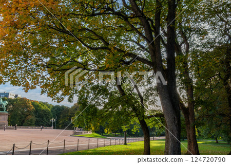 Autumn foliage around the Royal Palace in Oslo, the capital of Norway Autumn foliage around the Royal Palace in Oslo, the capital of Norway 124720790