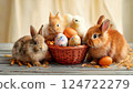 Easter bunny and chickens. 124722279
