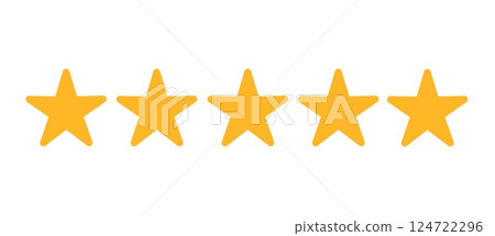 Star symbol of quality. Golden five shape representing review, rating, success, premium service, Star symbol of quality. Golden five shape representing review, rating, success, premium service, 124722296