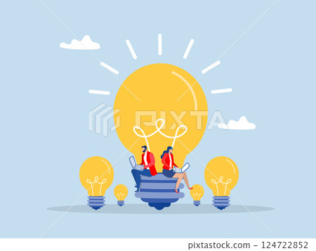 Creative idea to solve work problem Entrepreneur solution,smart businessman working with computer laptop on bright light bulb idea success discover new innovation concept vector Creative idea to solve work problem Entrepreneur solution,smart businessman working with computer laptop on bright light bulb idea success discover new innovation concept vector 124722852
