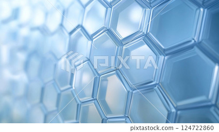藍色多邊形背景 藍色多邊形背景 124722860