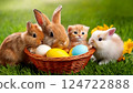 Easter bunny and kitten. 124722888
