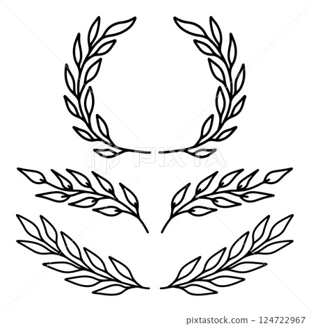 Set of floral dividers in vintage style. Design element for decorations. Vector illustration Set of floral dividers in vintage style. Design element for decorations. Vector illustration 124722967