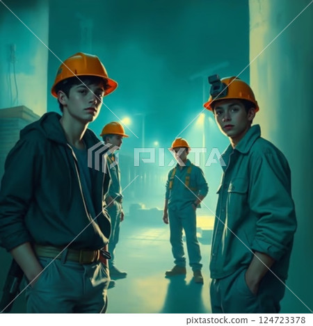Men in work clothes 124723378