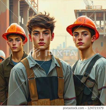 Men in work clothes 124723379