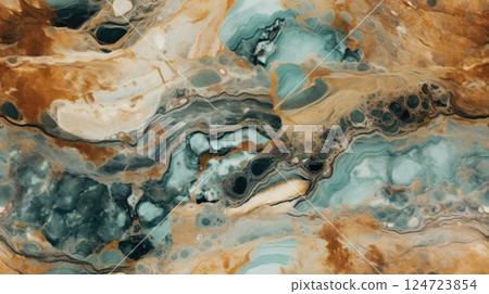 abstract marble texture agate dark green teal, ai 124723854