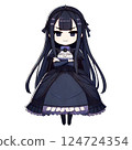 黑髮哥德風反派角色（動漫風格SD，長髮，tsun臉） 124724354