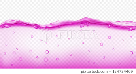 Translucent water wave with air bubbles 124724409