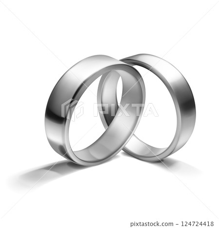 Two silver wedding rings. Two silver wedding rings. 124724418