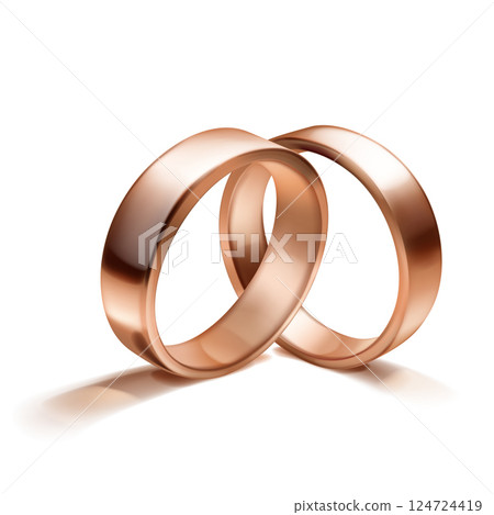 Two rose gold wedding rings. Two rose gold wedding rings. 124724419
