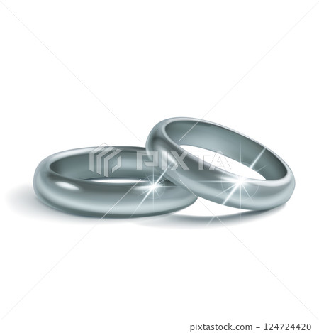 Two silver wedding rings. Two silver wedding rings. 124724420